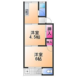 リメイン和泉1 2Kの間取図画像