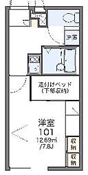 レオパレスセゾン 1Kの間取図画像