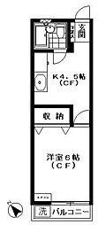 コーポ三栄 1階1Kの間取り