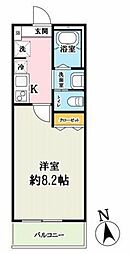 サクラテラス富士見 1Kの間取図画像