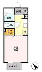 パセオエンドレス ワンルームの間取図画像