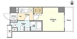 グランカーサ両国イースト 6階1Kの間取り