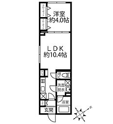 クリオ ラモード水天宮前 1階1LDKの間取り