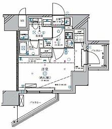 ディアレイシャス北千住 11階1Kの間取り