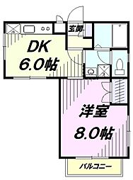 エグゼクティブ立川 1階1DKの間取り