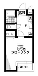 マンハイム南長崎 1階1Kの間取り