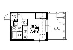 JR京浜東北・根岸線 大井町駅 徒歩9分の賃貸マンション 4階ワンルームの間取り