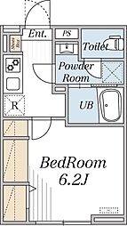 エクレール芦花公園 1階1Kの間取り