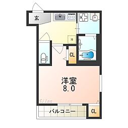 南海線 諏訪ノ森駅 徒歩4分の賃貸アパート 1階1Kの間取り