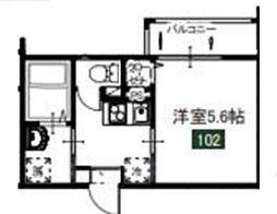 MELDIA堀之内3丁目 3階1Kの間取り