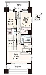 クレストシティタワーズ横浜 2SLDKの間取図画像