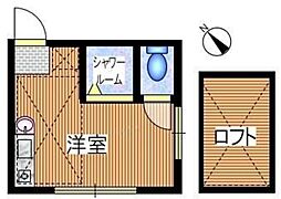 シエスタミント 2階ワンルームの間取り