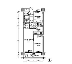 パークアクシス滝野川 304 3階2LDKの間取り