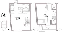 クアードロ中野サウス 2階1LDKの間取り