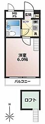 トップヒルゲート 1階1Kの間取り