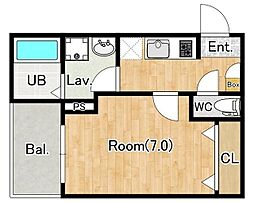 ジーメゾン青梅末広 1Kの間取図画像