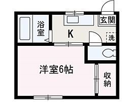 フォーブル並木 1Kの間取図画像