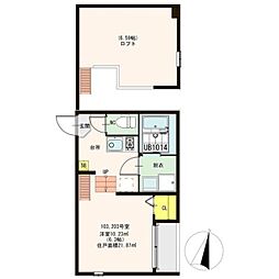 JR福知山線 宝塚駅 徒歩8分の賃貸アパート 1階1SKの間取り