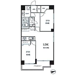 アーバンパレス広尾 2DKの間取図画像