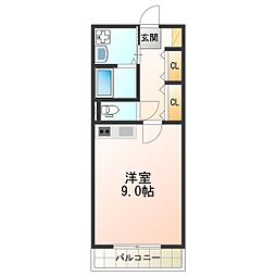 ラ・ルーチェ千躰 ワンルームの間取図画像