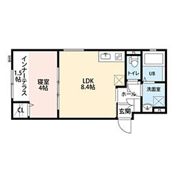 アムールシトラス 1LDKの間取図画像