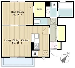 ラぺズマン 1階1LDKの間取り