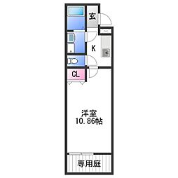 JR紀勢本線 宮前駅 徒歩30分の賃貸アパート 1階1Kの間取り