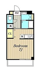 京王相模原線 京王堀之内駅 徒歩6分の賃貸マンション 2階1Kの間取り