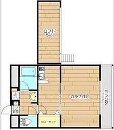 阪急千里線 下新庄駅 徒歩9分の賃貸マンション 4階1DKの間取り