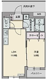 JR東海道本線 沼津駅 徒歩25分の賃貸マンション 3階1LDKの間取り