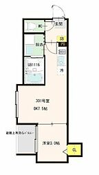 ハーモニーテラス堀切VII 1DKの間取図画像