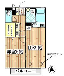 メゾンソレーユ 1LDKの間取図画像