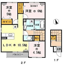 D-room西浜2 3LDKの間取図画像