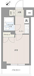 パレ・ドール月島 1Kの間取図画像