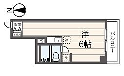 シェモア―武蔵 3階ワンルームの間取り