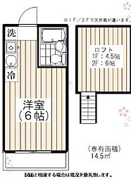 ハッピーパレス越野 2階1Kの間取り