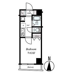 東急多摩川線 矢口渡駅 徒歩4分の賃貸マンション 3階1Kの間取り