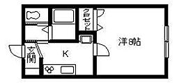 プラージュ 1Kの間取図画像