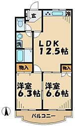 グローサー・ベア 2LDKの間取図画像