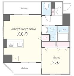 TSレジデンス東陽町 4階1LDKの間取り