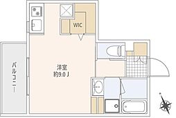 グランデュオ下北沢8 ワンルームの間取図画像
