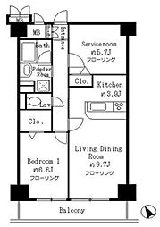 サンクレール高井戸 7階2LDKの間取り