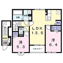 ココル 2LDKの間取図画像