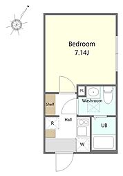 Agrande　Odakyu−sagamiharaIII 1階1Kの間取り