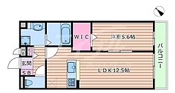 サンライズ豊里 3階1LDKの間取り