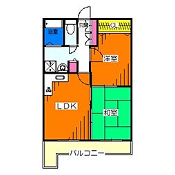 メゾン川口 2LDKの間取図画像