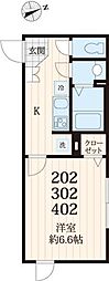 ザ・プレシャス池袋本町 1Kの間取図画像