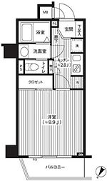 カスタリア初台 1Kの間取図画像