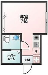 Glanz南馬込 1階ワンルームの間取り