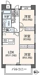 オークテラスK 3LDKの間取図画像